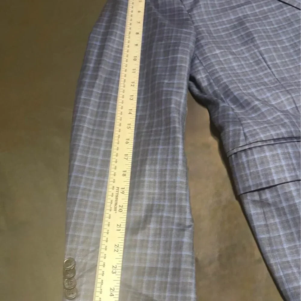 Tailored 46R Peter Millar Blue Plaid‎ 100% Wool Men's Sports Coat EUC RV: $798